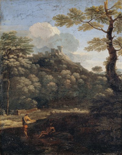 Ein Schloss im Wald von Gaspard Poussin Dughet